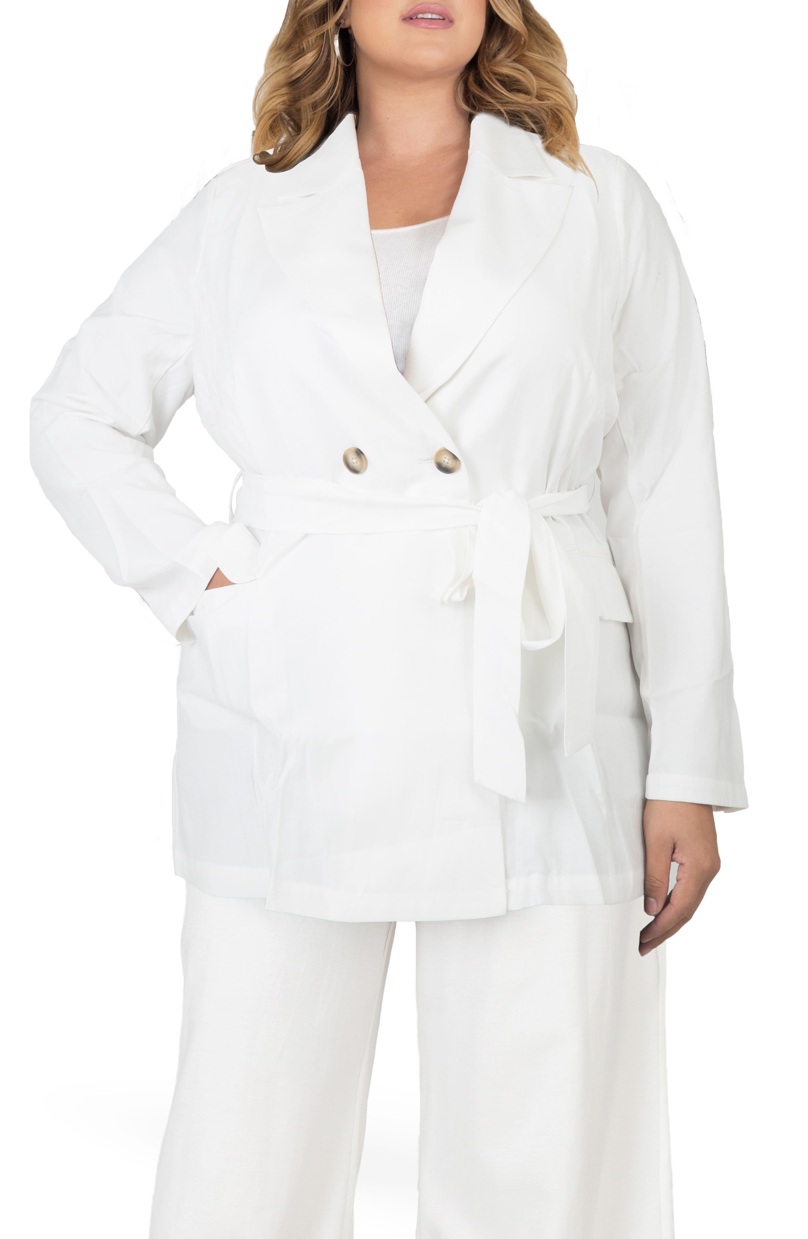 Castaluna Womens Plus Size Shawl-Collar Double-Breasted Blazer Castaluna Womens Plus Size Shawl-Collar Double-Breasted Blazer